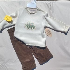 Boutique collection, 9 months, cream and brown